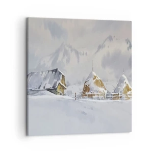 Quadro em tela - No vale nevado - 50x50 cm