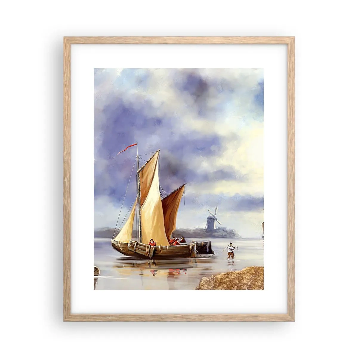 Pôster com moldura de carvalho claro - O regresso dos marinheiros - 40x50 cm