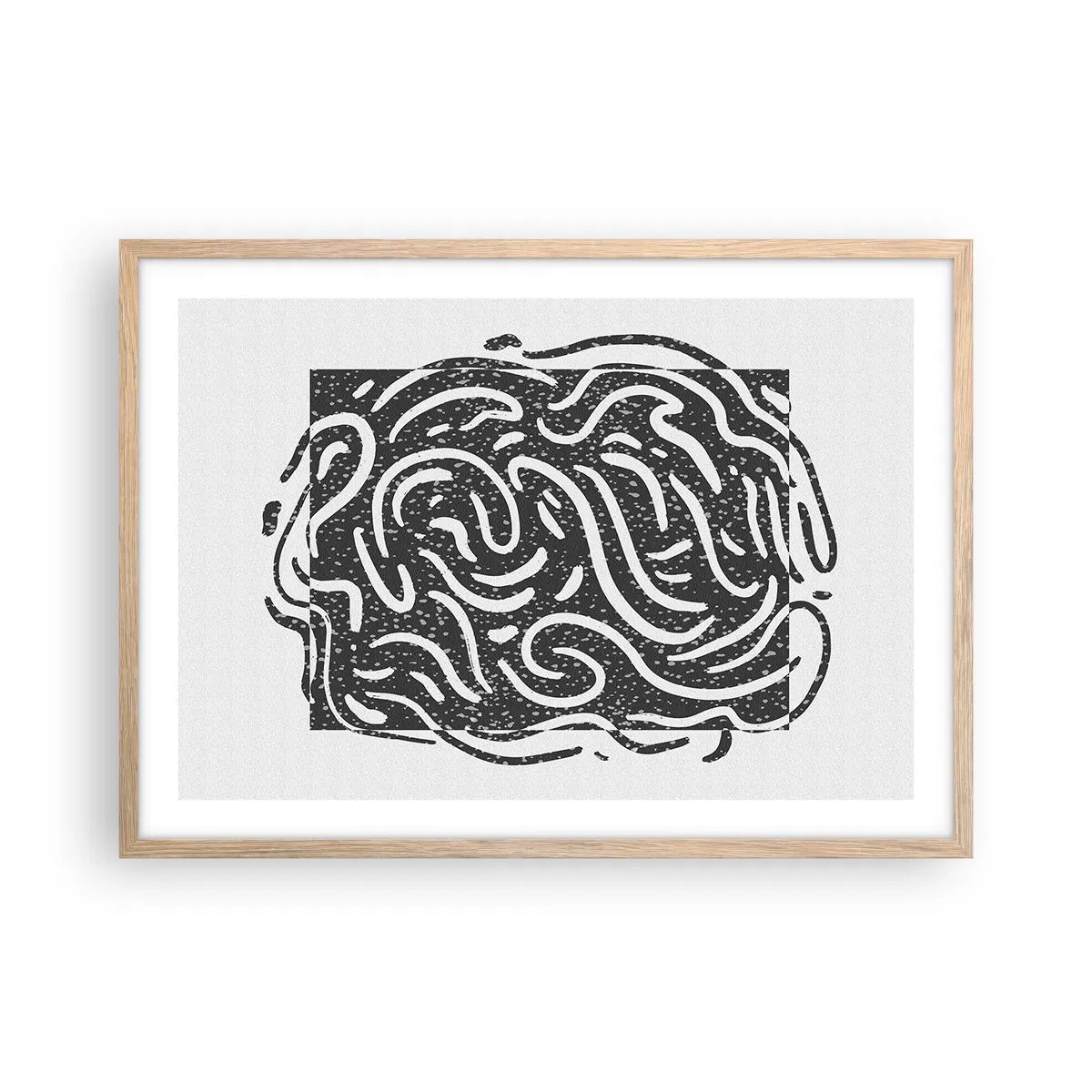 Pôster com moldura de carvalho claro - Resumo: dança da alegria - 70x50 cm