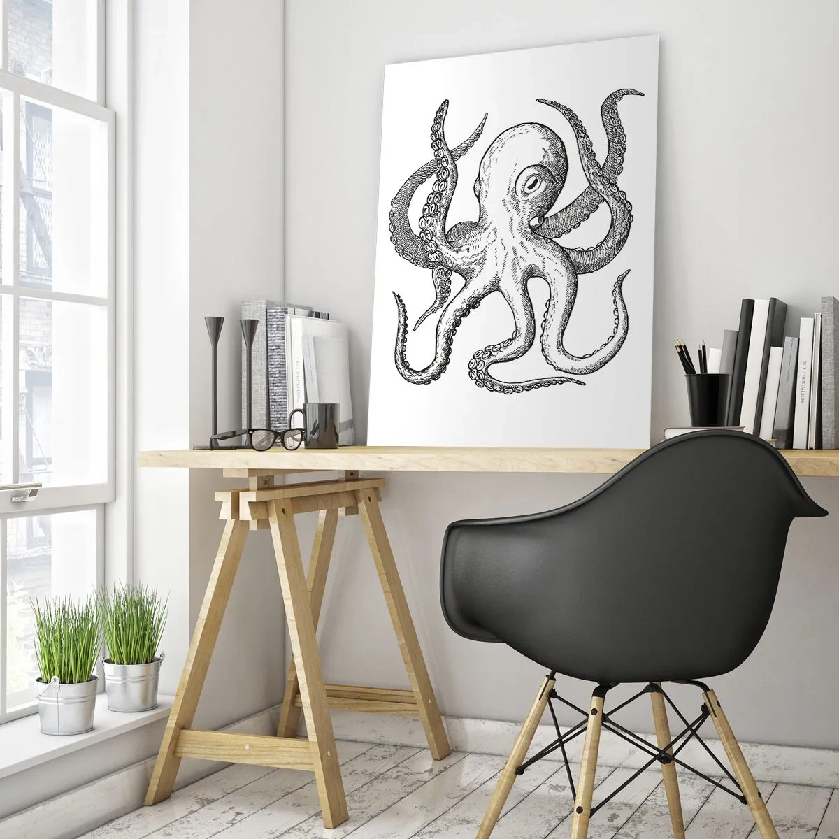Quadro em vidro - Dançando com as ondas - 50x70 cm