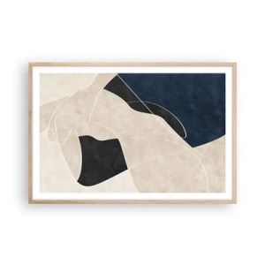 Pôster com moldura de carvalho claro - Composição abstrata – contraste de cores - 91x61 cm