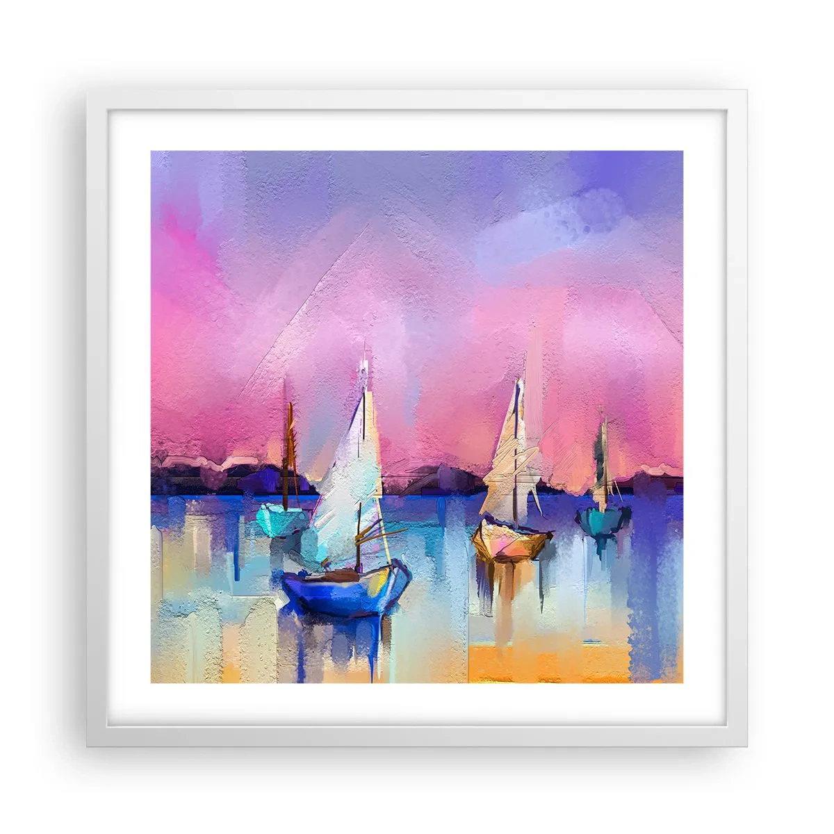 Pôster em moldura branca - Direção: águas largas - 50x50 cm