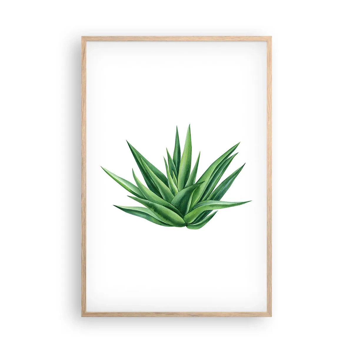 Pôster com moldura de carvalho claro - Verde – força – vida - 61x91 cm