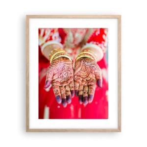 Pôster com moldura de carvalho claro - Pronto para alcançar a felicidade - 40x50 cm