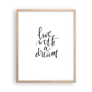 Pôster com moldura de carvalho claro - Of course - 40x50 cm