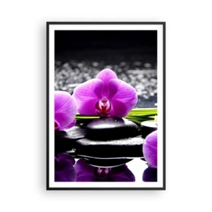 Pôster com moldura preta - Afogar-se na paz e sossego - 70x100 cm