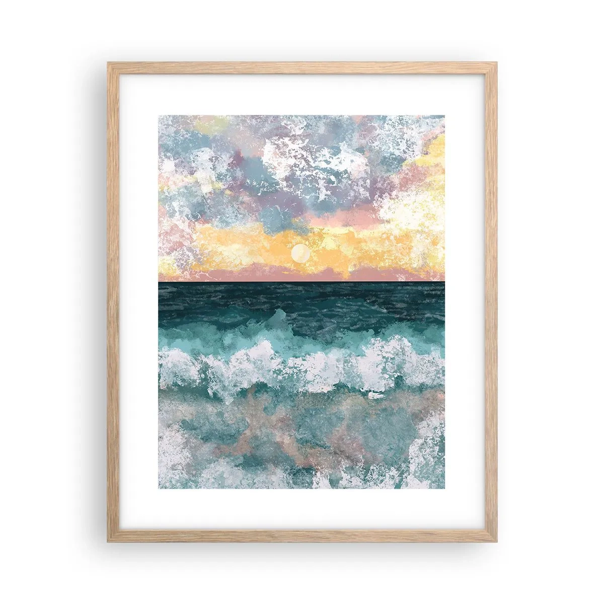 Pôster com moldura de carvalho claro - Água, luz, ar - 40x50 cm