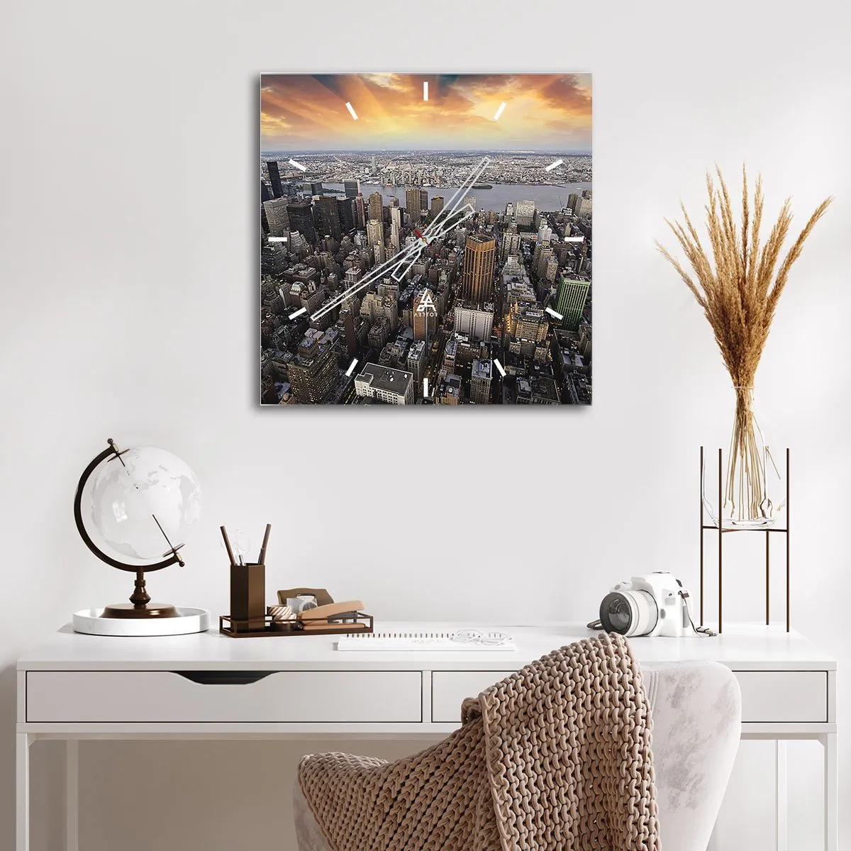 Relógio de parede - Relógio em vidro - O coração pulsante do nosso tempo - 30x30 cm