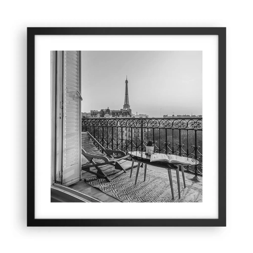 Pôster com moldura preta - Tarde de Paris - 40x40 cm