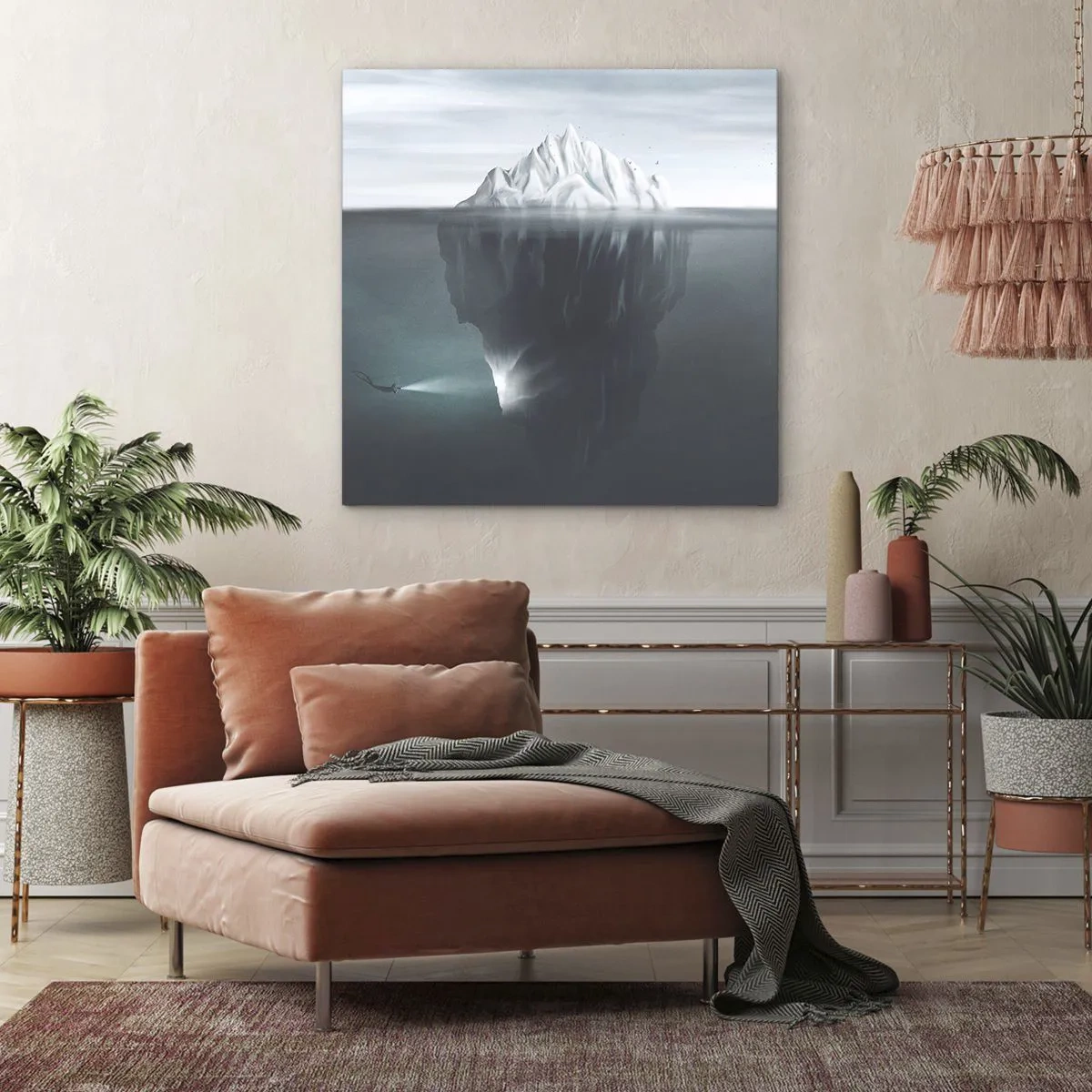 Quadro em tela - Mistério subaquático - 70x70 cm