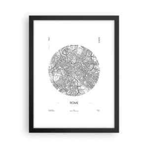 Pôster com moldura preta - Anatomia de Roma - 30x40 cm