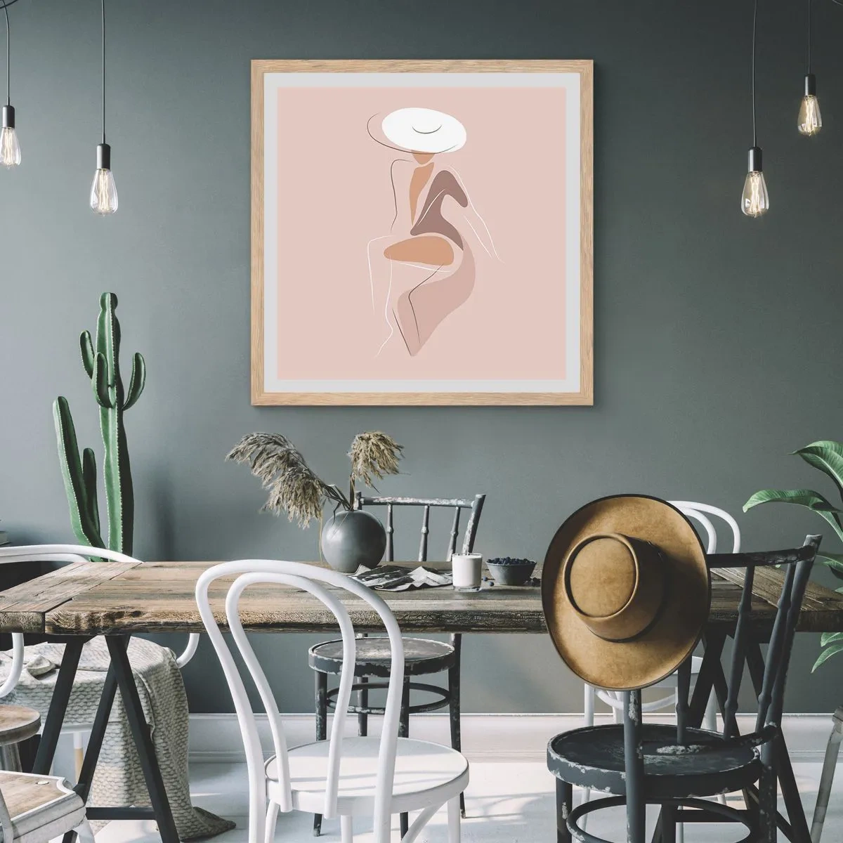 Pôster com moldura de carvalho claro - Ser uma dama - 40x40 cm