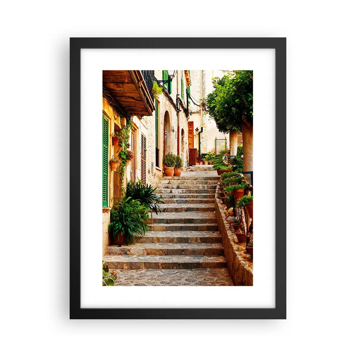 Pôster com moldura preta - O encanto das férias espanholas - 30x40 cm