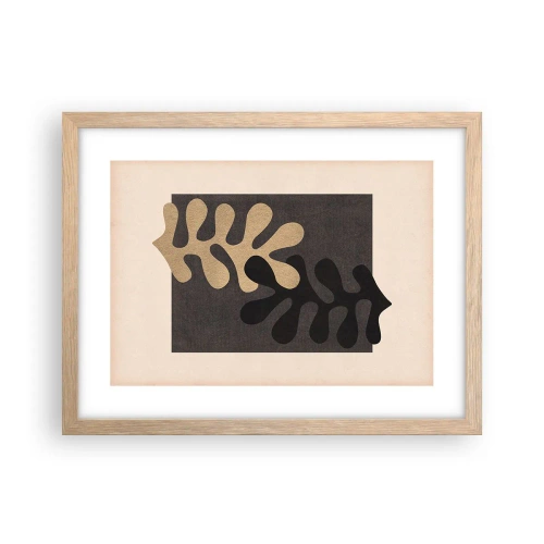Pôster com moldura de carvalho claro - Ausência e complemento - 40x30 cm
