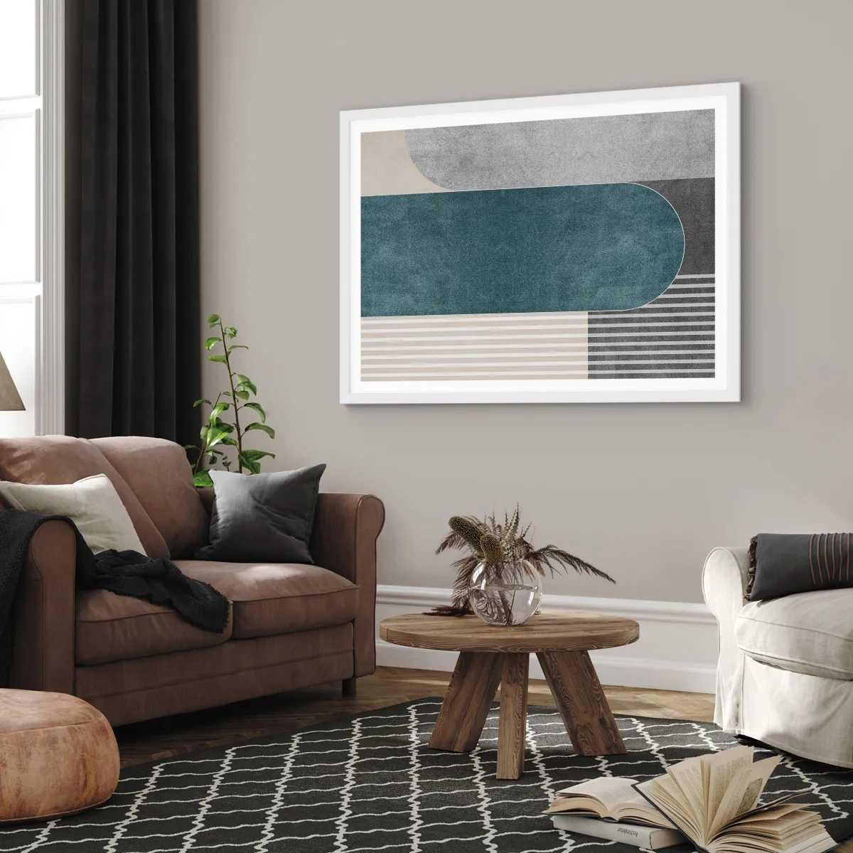 Pôster em moldura branca - Composição ao nível - 100x70 cm