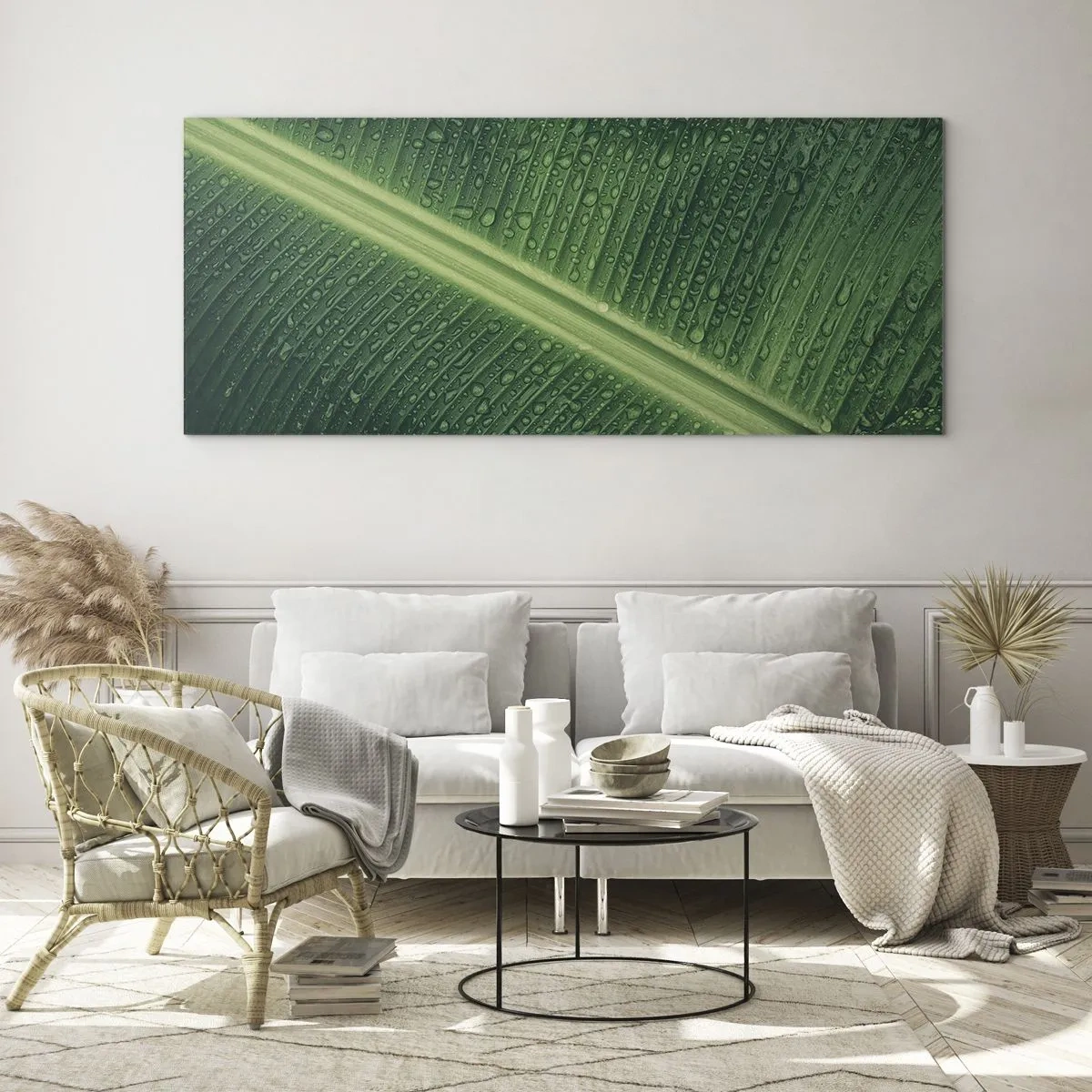 Quadro em vidro - A estrutura da vegetação - 100x40 cm