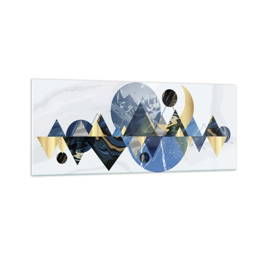 Quadro em vidro - Paisagem geométrica - 100x40 cm