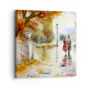 Quadro em tela - Outono romântico no parque - 30x30 cm