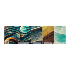 Amostra de papel de parede Premium Sand - Meandros de azul - Ondas, Abstração, Tridimensional - 100x30 cm