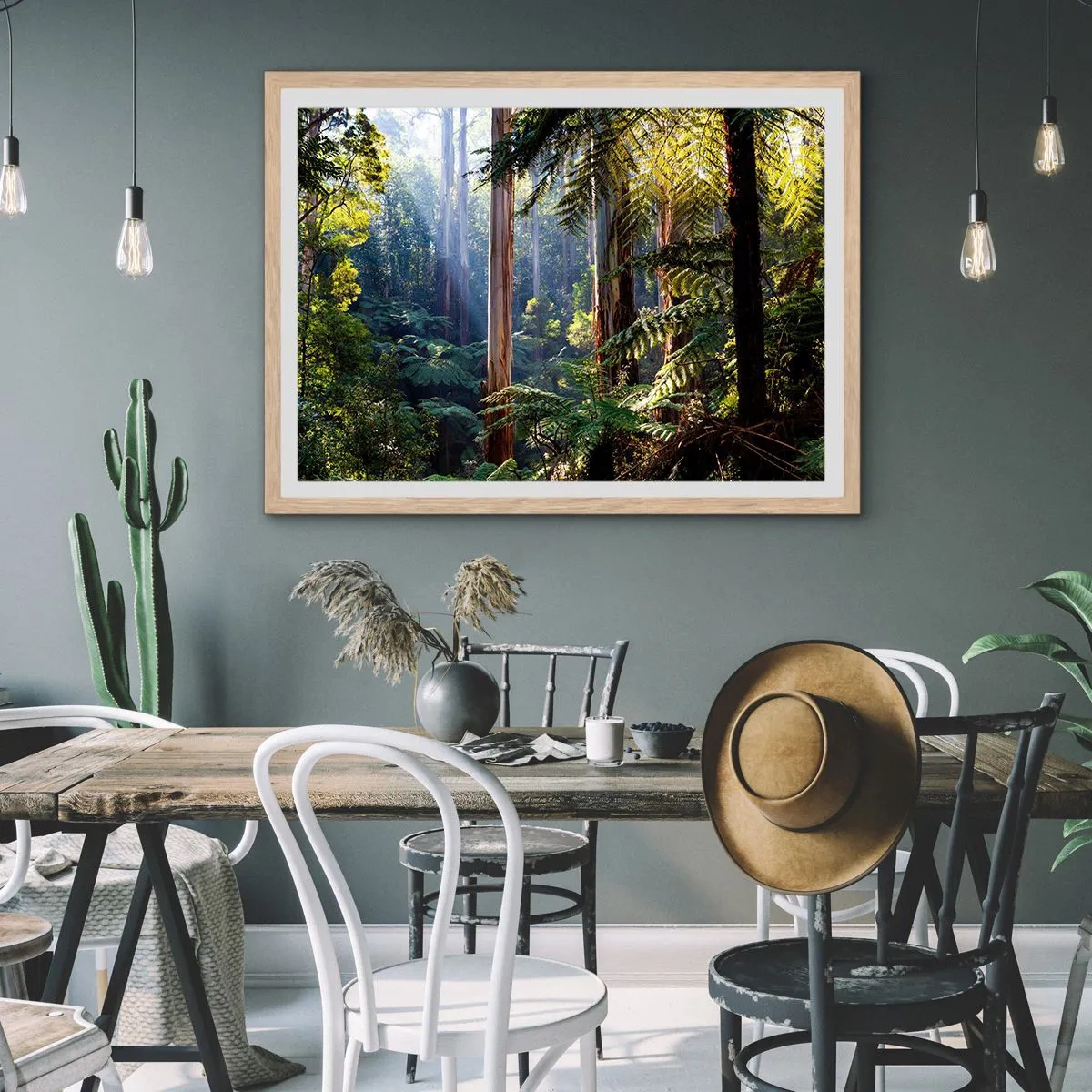 Pôster com moldura de carvalho claro - Um conto de fadas da floresta - 70x50 cm