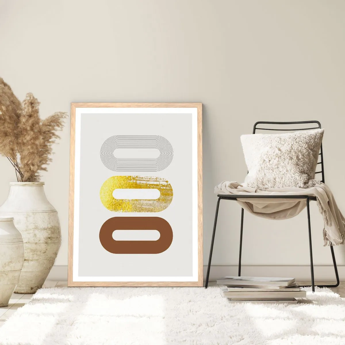 Pôster com moldura de carvalho claro - Uuu! - 50x70 cm