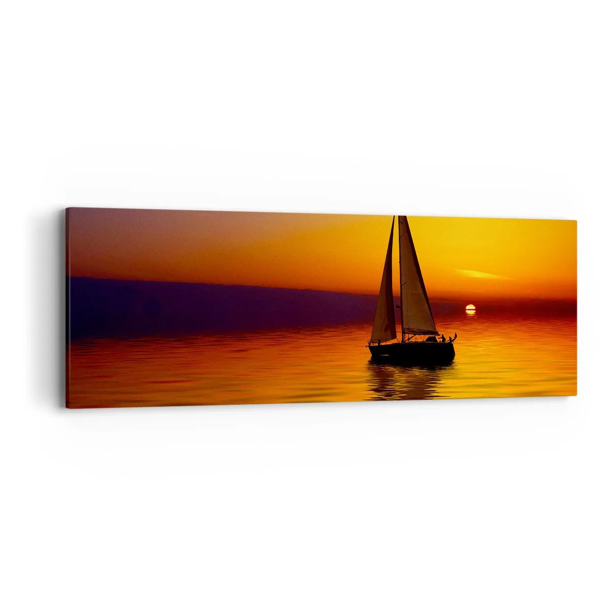 Quadro em tela - Tranquilo anoitecer... - 90x30 cm