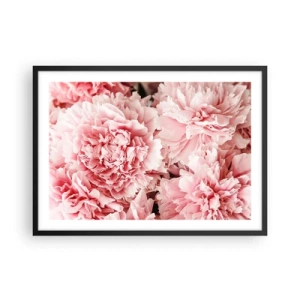 Pôster com moldura preta - Sonho rosa - 70x50 cm