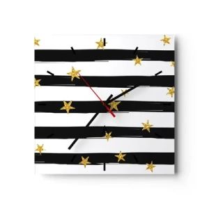 Relógio de parede - Relógio em vidro - Todos nós nascemos sob uma estrela da sorte - 30x30 cm