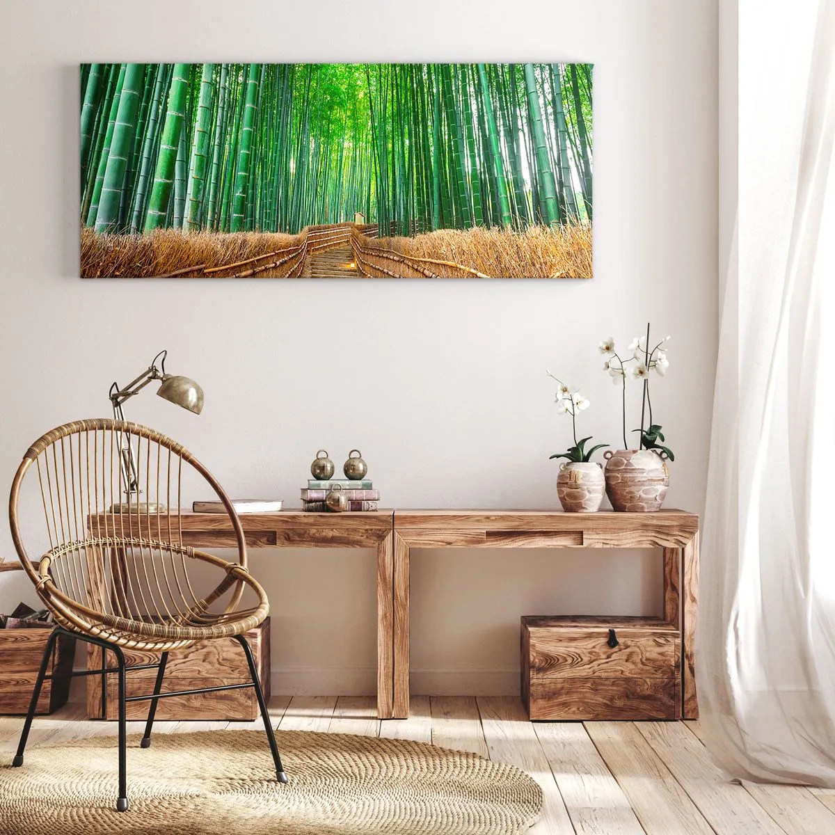 Quadro em tela - A essência da natureza asiática - 160x50 cm