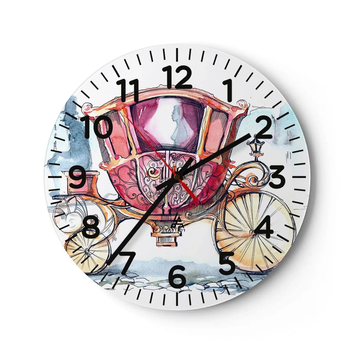 Relógio de parede - Relógio em vidro - Para um casamento ou para um baile? - 30x30 cm