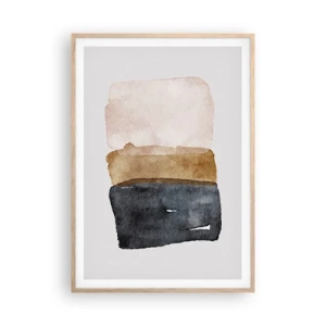 Pôster com moldura de carvalho claro - Composição das cores da terra - 70x100 cm