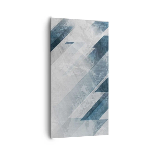 Quadro em tela - Arte espacial – movimento cinzento - 65x120 cm