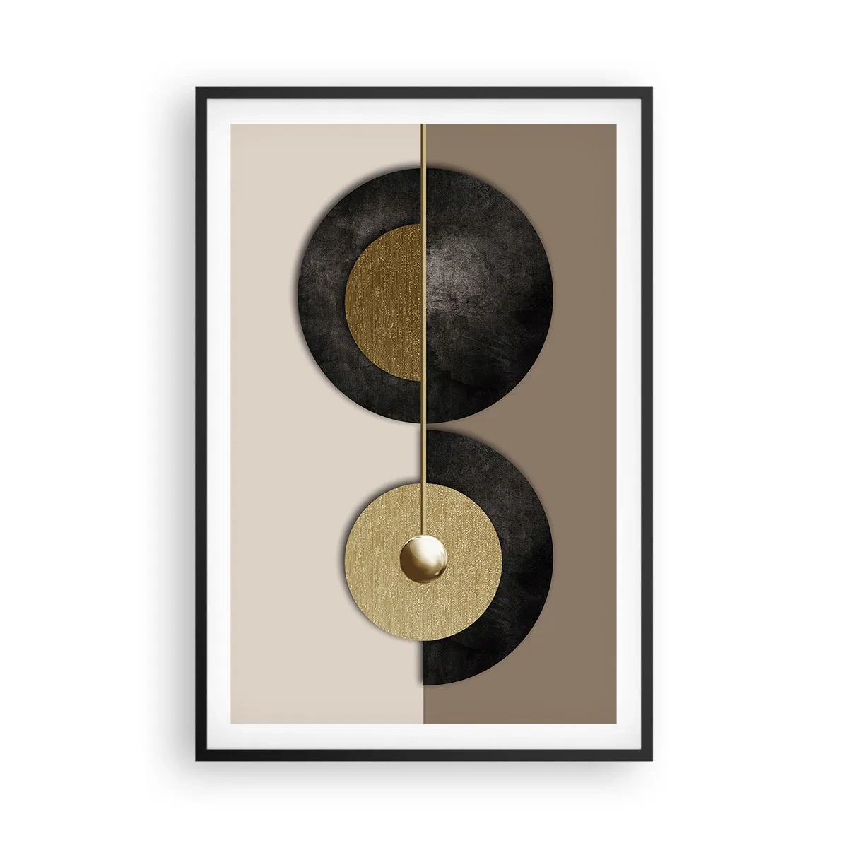 Pôster com moldura preta - Variações ao redor do círculo - 61x91 cm