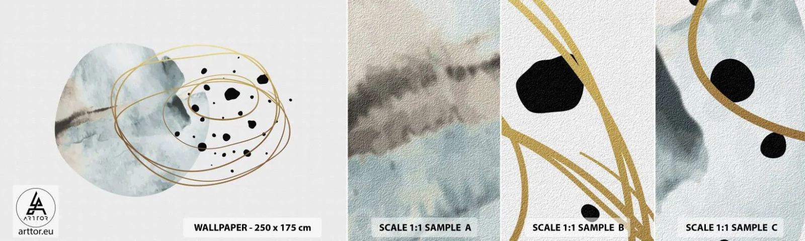 Amostra de Papel de Parede Standard Eco - No abraço ao espaço - Abstração, Pedaço, Padrão Moderno - 100x30 cm