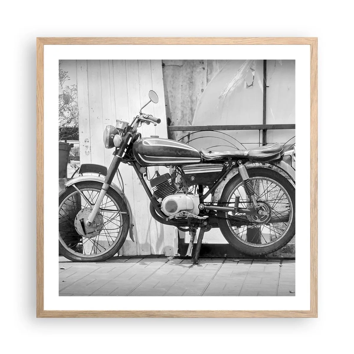 Pôster com moldura de carvalho claro - O clássico acima de tudo - 60x60 cm