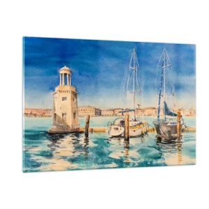 Quadro em vidro - Lagoa ensolarada - 120x80 cm