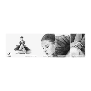 Amostra de papel de parede autocolante Deluxe Sticker - Encantada pela dança - Bailarina, Dança, Balé - 100x30 cm