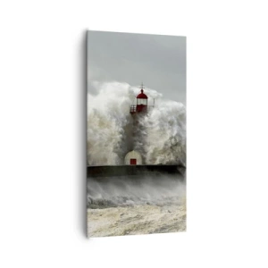 Quadro em tela - A ira do oceano - 65x120 cm