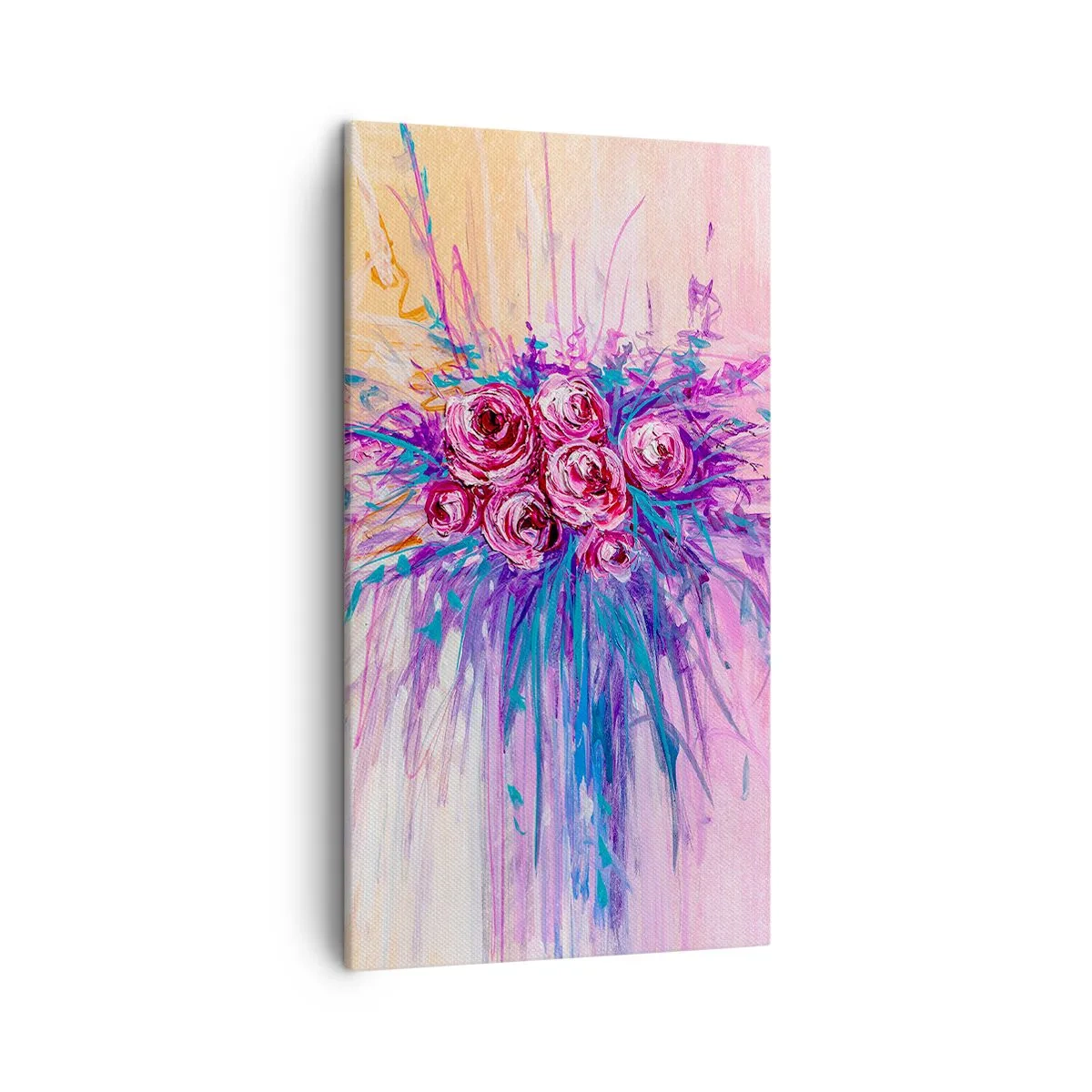Quadro em tela - Fonte de rosas - 45x80 cm