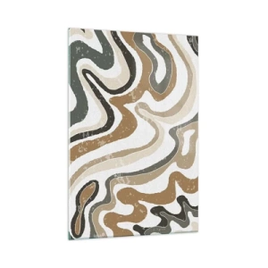 Quadro em vidro - Meandros de cores da terra - 70x100 cm