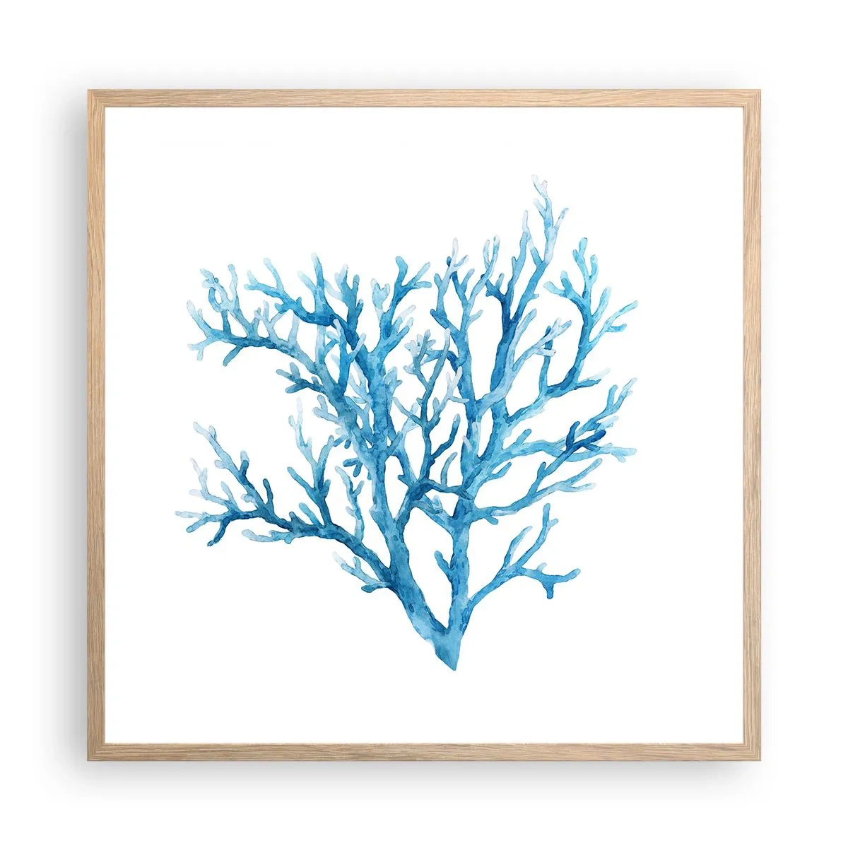 Pôster com moldura de carvalho claro - Filigrana náutica - 60x60 cm