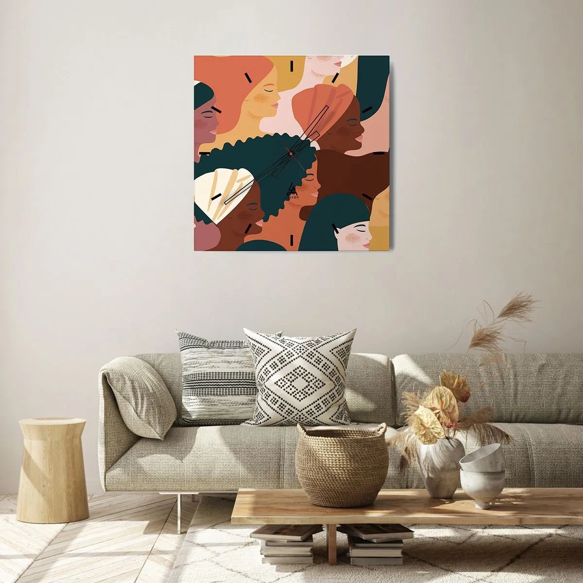 Relógio de parede - Relógio em vidro - Apenas feminilidade - 30x30 cm