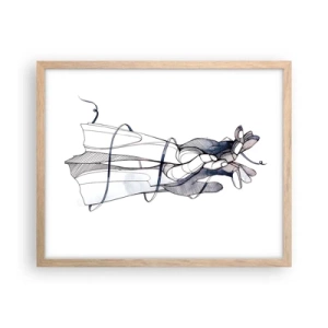 Pôster com moldura de carvalho claro - Estudo do toque - 50x40 cm