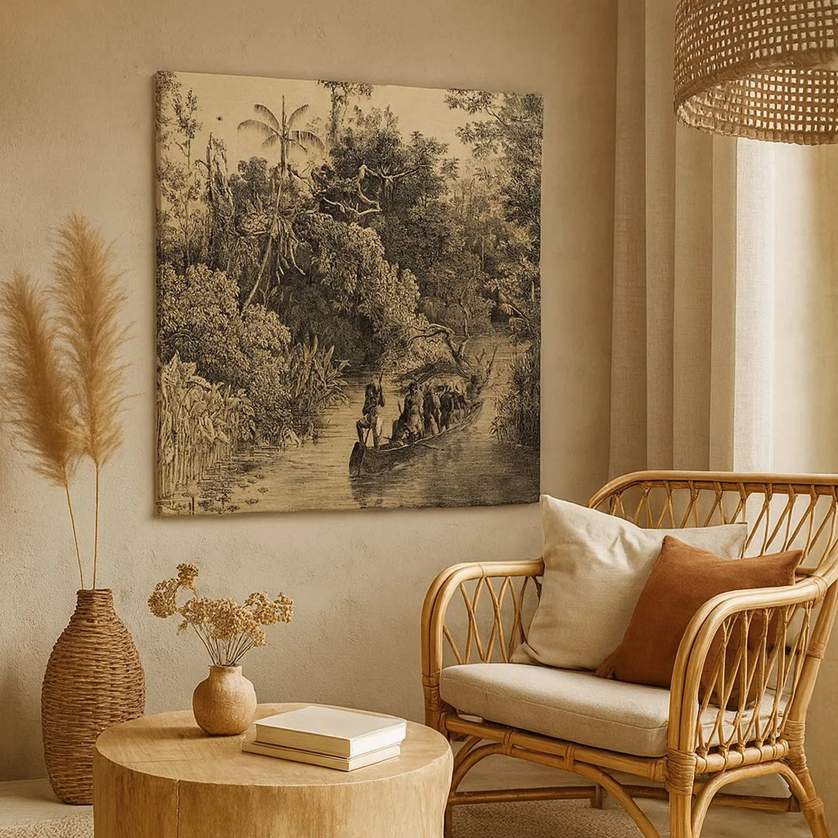 Quadro em tela - Viagem à fonte - 30x30 cm