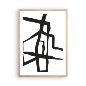 Pôster com moldura de carvalho claro - Projeto preto e branco - 50x70 cm