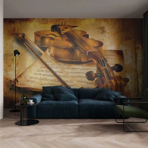 Papel de Parede Autocolante Deluxe Sticker - Precisa-se de virtuoso - Violino, Música, Notas musicais - 150x105 cm