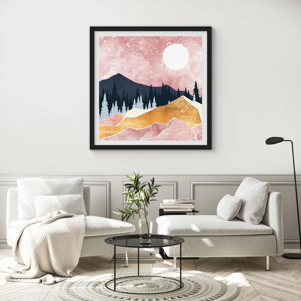 Pôster com moldura preta - Ronda Noturna - 50x50 cm