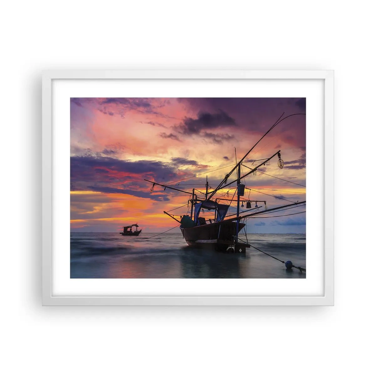 Pôster em moldura branca - Noite exótica - 50x40 cm