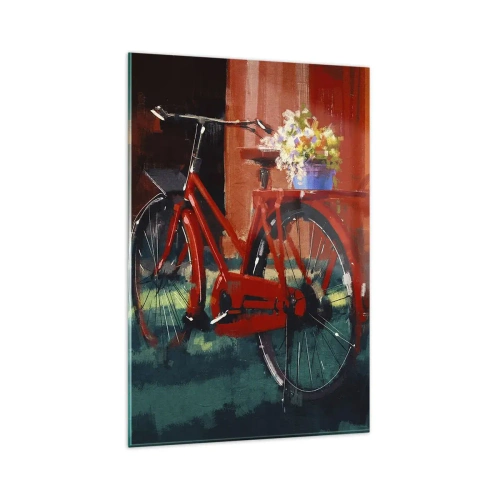 Quadro em vidro - Quero andar de bicicleta - 80x120 cm