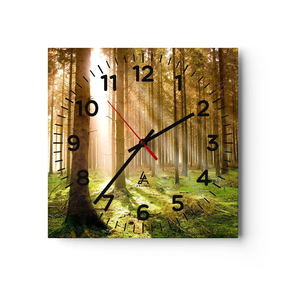 Relógio de parede - Relógio em vidro - Os elfos estão prestes a aparecer - 40x40 cm